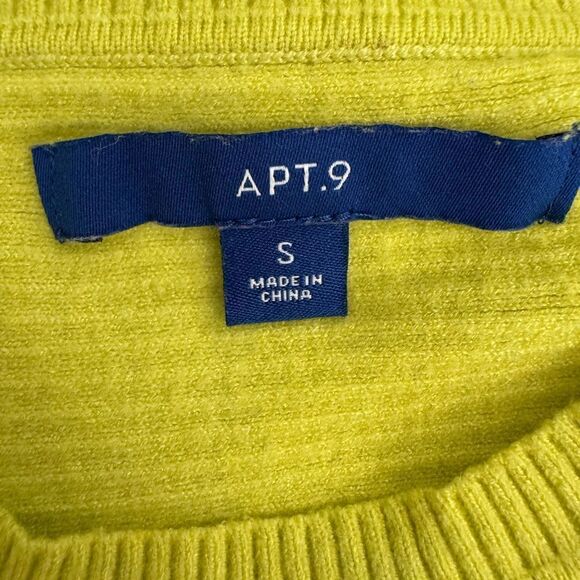 Apt. 9 Yellow Green Sweater Size Small Crew Neck - Picture 6 of 8